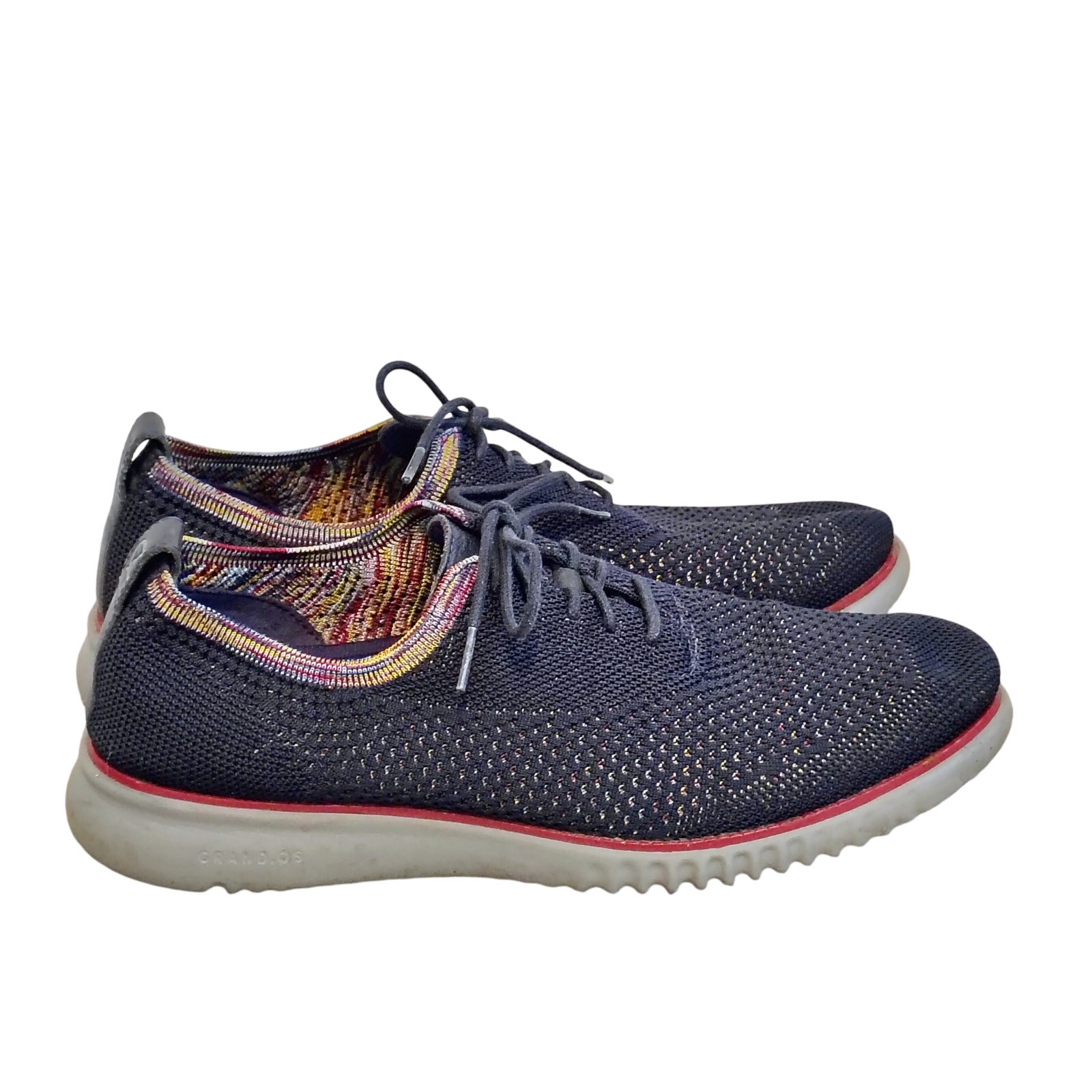 Cole Haan Zero Grand Mens 10 Navy Blue Stitchlite Oxford Shoes Sneaker Work
